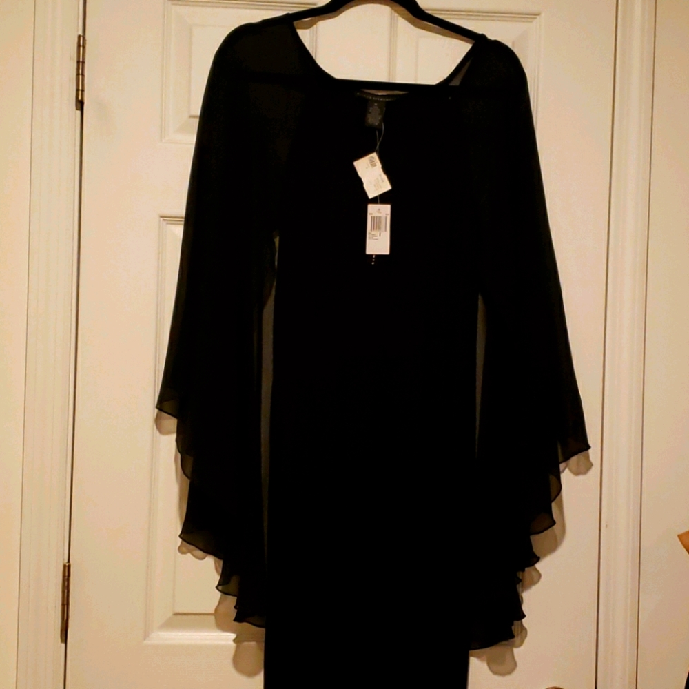 Beautiful black dress cape style sleeves